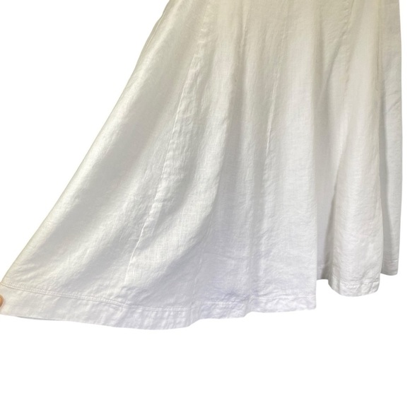 Grace Elements women's plus size 16 White / Cream Midi A-Line flare LINEN Skirt - Picture 2 of 6